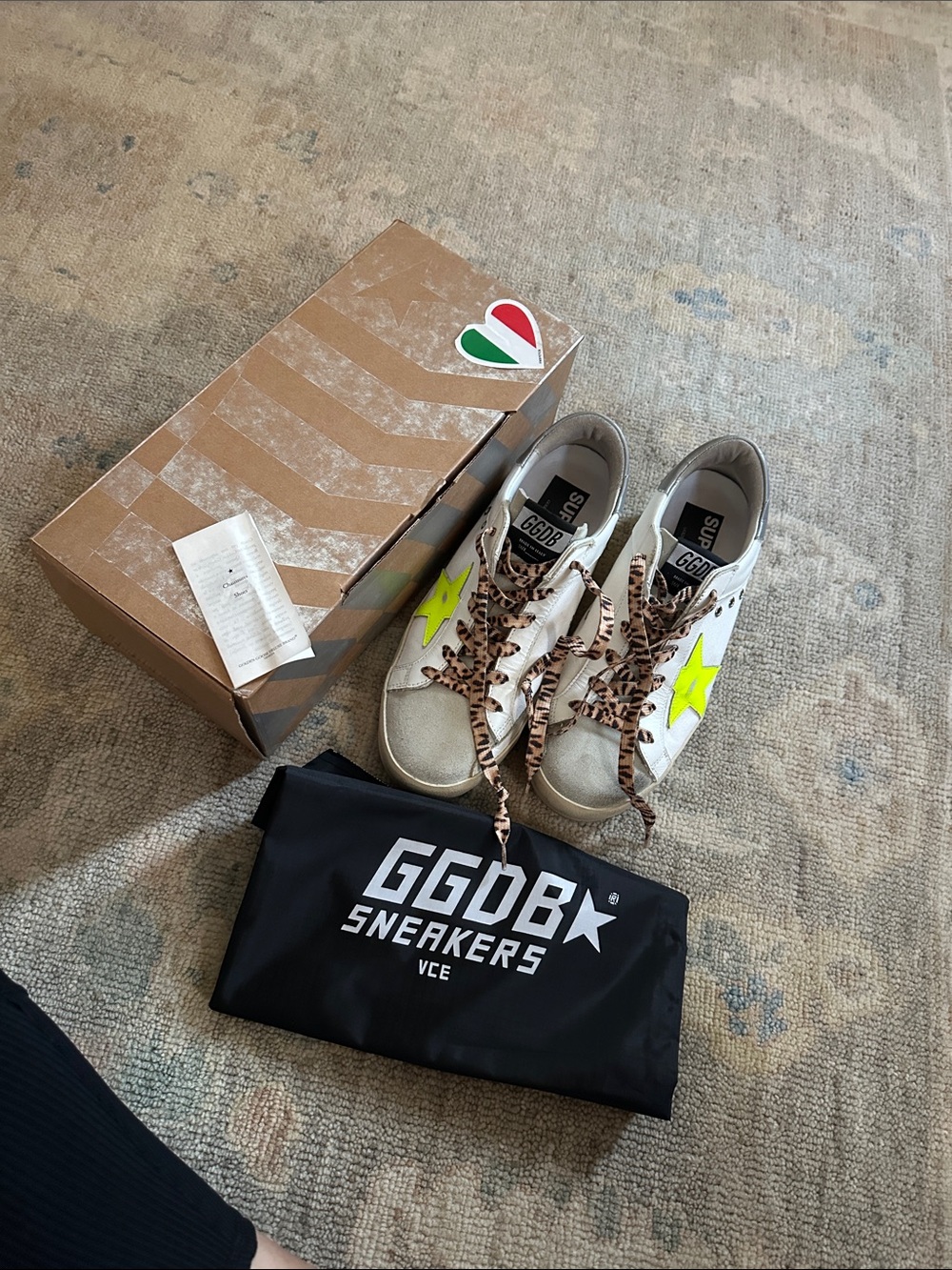 GOLDEN GOOSE
Superstar Leopard Print Lace-up Sneakers. Size 39 US 9